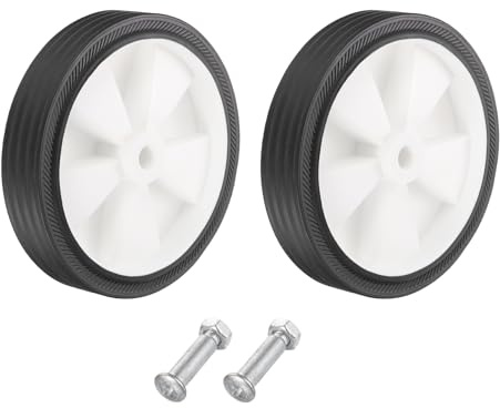sourcing map 6 Inch Air Compressor Wheels Replacement Universal Wheels for Most Air Compressors Increasing Maneuverability with 0.5 Dia Pack of 2,White