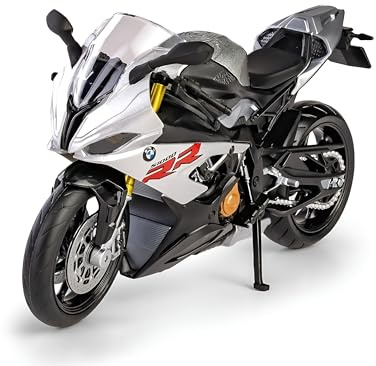 Easy Toys Modellino Moto Compatibile Con BMW S 1000 RR - Modellini Moto In Scala 1:12 Con Cavalletto - Model Kit Giocattolo - Modellismo Statico da Collezione (Grigio)