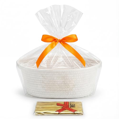 Geschenkkorb Leer, Korb für Geschenke, Präsentkörbe zum Befüllen | Präsentkörbe Leere, Geschenk Körbchen Geschenkkörbchen für Weihnachten Geburtstag Hochzeit, mit 15cm Bindedraht