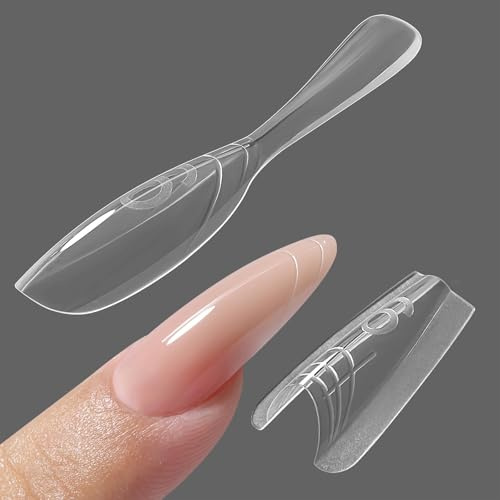 Nymora Sandwich Dual Nail Form Dual 240 Stück (15 Größen) Transparente Nagel Schablone Verlängerung Set für Polygel Extension Nagelkunst Salon (Mittelgroße Mandel)