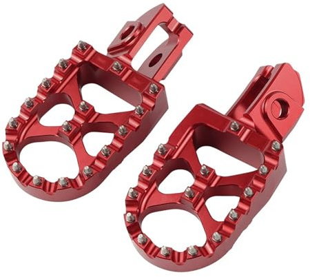 Pedal Fußrasten Passend für Beta RR 300 2020-2024 Geschmiedete Aluminium-Fußrasten Fußstützen Pedale 250 350 390 400 430 450 480 520 Fußrastenträger(Red)