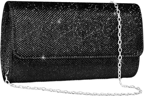 unbholkk Handtasche Damen Klein, Glitzer Clutch, Damen-Clutches Mit Abnehmbarer Kette, Glitzer Handtasche Tasche Für Hochzeit Party, Valentinstag, Muttertag