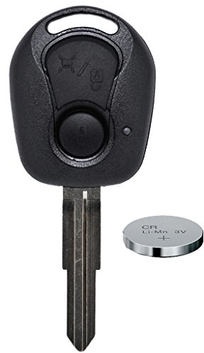 Auto Schlüssel Funk Fernbedienung 1x Gehäuse + 1x fest eingegossener Rohling + 1x CR2032 Batterie für SsangYong