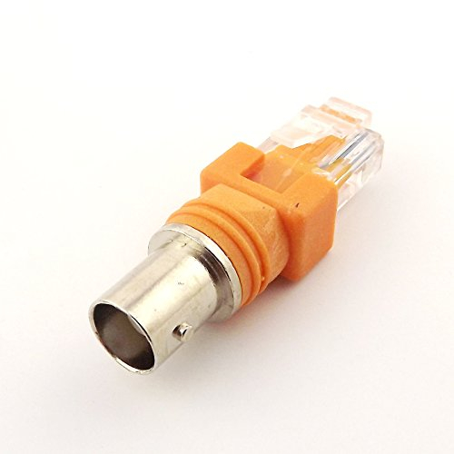 Winwill Adaptateur BNC vers RJ45, Connecteur F Jack à Prise RJ45, 1 PC, Orange, Compatible avec Répéteur, Routeur, Switch, etc.