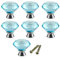 PETITES ECREVISSES 10 pcs 40mm Kristall Türgriff, Transparent Diamant Form Kristall SchrankKnöpfe Möbelknöpfe Möbelgriffe Schrankgriffe Mit Schrauben (Hellblau)