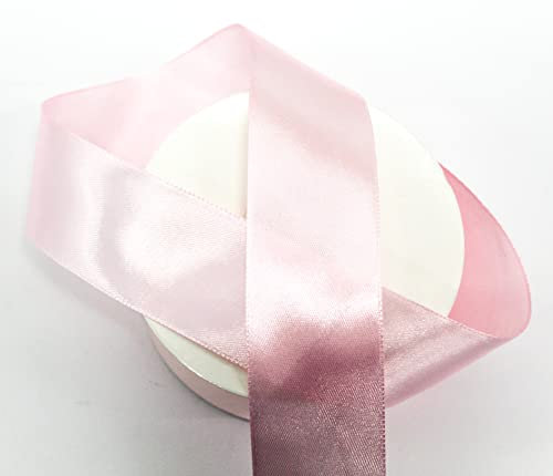 CaPiSo 22m Satinband 40mm Breite Schleifenband Geschenkband Dekoband Weihnachten Hochzeit (Rosa, 22m)