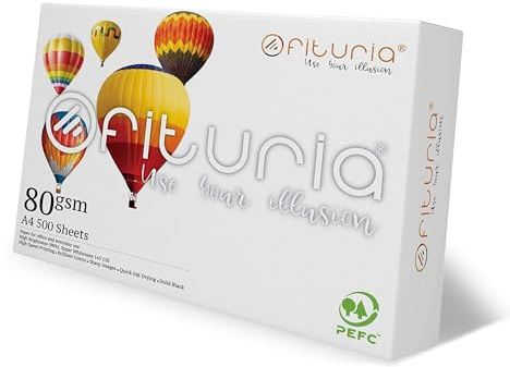 OFITURIA Mehrzweckpapier für Drucker, A4, 80 g/m². (500 Hojas - 1 Paquete)