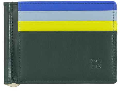 DUDU Portafoglio Uomo con Fermasoldi in Pelle Porta Carte di Credito Clip Banconote Sottile Porta Tessere Mangrove