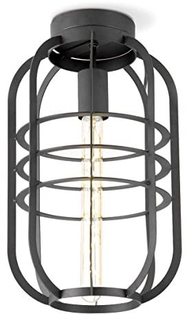 Home Sweet Home Moderner LED Deckenleuchte Nero | Rund | 24/24/40cm | Schwarz | Deckenleuchte aus Metall | geeignet für E27-Fassungen | geeignet für Schlafzimmer und Flur