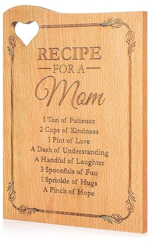 Wooden Chopping Board for Mom - Engraved with Mother's Poem - Kitchen Cutting Board Gift with a Heart Shaped Cut Out - Kitchen Presents for Mothers Day Gifts from Daughter- Mom Gifts - 12 x 9