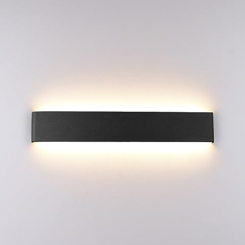 Klighten Wandlampe innen, 16W, Moderne Wandbeleuchtung, 51cm, Wandleuchte up and down innen, Warmweiß 3000K für Schlafzimmer, Wohnzimmer, Treppen und Badezimmer, Schwarz