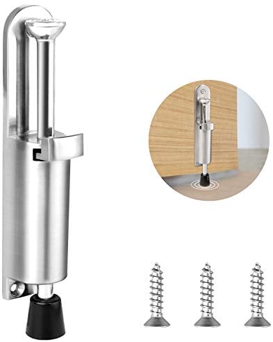 1 Pieces Door Holder, Heavy Duty Door Stopper Adjustable Door Holder with Soft Rubber Spring Loaded Door Stop Step On Door Stop for Home Office Doors