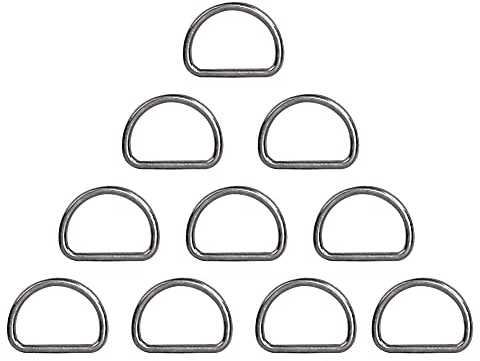 Cikonielf 10 Stück Metall D-Ring 15mm D-Ring Schnallen Halbringe Ring Rundring für Gepäck, Rucksack, Gürtel, Gürtelschnallen Taschen(3 * 2 * 1cm-Zinn)