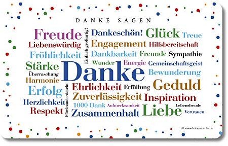 Frühstücksbrettchen Danke Wörter