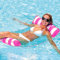 Aufblasbares Schwimmbett, GUBOOM Pool Hängematte Wasserhängematte 4-in-1 Lounge Sessel Pool Lounge Luftmatratze Pool Schwimmende Hängematte Pool für Erwachsene und Kinder (Rosa)