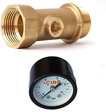 Wasserdruck Manometer 10bar + 3-wege Verteiler 1 Hauswasserwerk Gartenpumpe