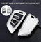 RXXR Coque de clé de voiture compatible avec BMW Série 2, 5, 6, 7, X1, X2, X3, X5, X6, X7, 4 boutons avec porte-clés (coque argentée)
