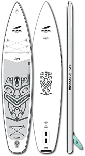Indiana SUP 12'6 Touring Aufblasbares SUP Board weiß/grau 2021 Schwimmbrett
