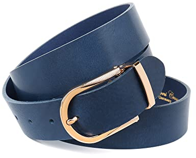 Anthoni Crown Damen Ledergürtel Gürtel, dunkelblau, 110