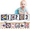 Joyfia Stoffbuch für Babys, Schwarz und Weiß Kontrastreiche Kinderwagen Auto Sitz Tuch Buch, Hängende Tummy Time Spiegel Krippe Spielzeug, lernspielzeug Geschenk 0-12 Monate Neugeborene Säuglinge