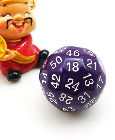 Bescon Polygonal Polyedrische Würfel 50 Seiten Würfel, D50 Sterben, 50 Seitige Würfel, W50 Spiel Würfeln, 50 - Seitige Würfel Der Lila Farbe