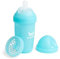 Herobility Double Anti-Colic Baby Bottle | Award-Winning Hero Baby Bottles | Soft Breast- Like Teat, Easy Mixing Lid & Net | Safe & Environment Friendly Materials | 240ml/8.5 fl oz Blue
