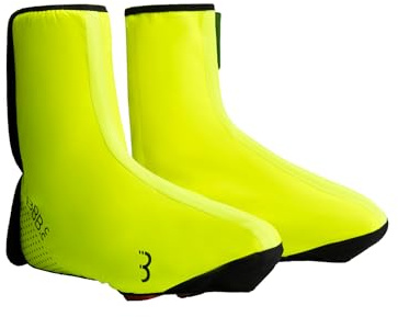 BBB Cycling Fahrrad Überschuhe für Herren und Damen | Windfest Wasserfest Schuhüberzieher für Rennrad und MTB Kalteschutz Thermo Windfest | MultiFlex BWS-27 Neongelb 39-43