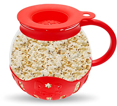 CALA VERDE - Palomitero Microondas Cuenco Plegable de Silicona, palomitero microondas, palomitero, recipiente cristal, Apto Para Lavavajillas Resistente a Altas Temperaturas