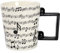 I-TOTAL® - Taza de cerámica de té/café con dibujos 12 x 8,5 x 10 cm MUSIC