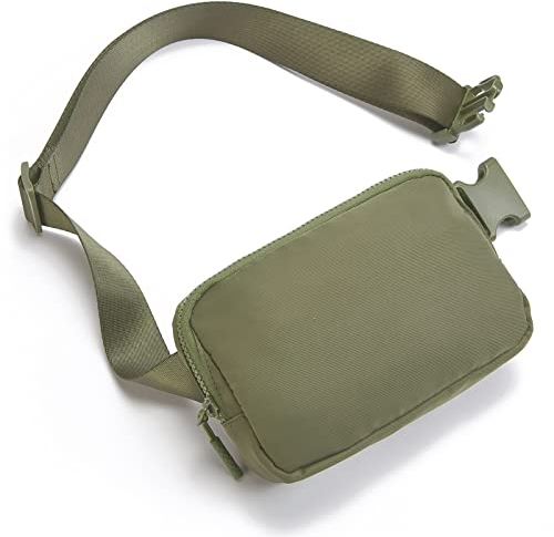 Telena Bauchtasche Damen Gürteltasche Herren, Sport Mode Hüfttaschen Frauen Brustbeutel Umhängetasche Crossbody Bag mit verstellbarem Riemen,Grün