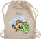 Turnbeutel Rucksack - Dinosaurier Geschenk Dino Geschenke Dinos I - Unisize - Naturweiß - personalisierter beutel kindergarten wäschebeutel kita tier name turnsack sportbeutel baumwolle kinder