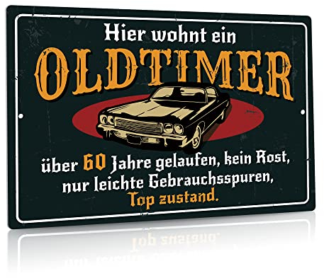 Putuo Decor 60. Geburtstag deko Metallschild, geschenke für männer zum 60, lustiges vintage Metallschild Geschenke für Freunde, Familie, 20x30cm