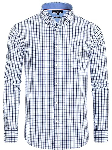 Alimens & Gentle Ag-xxcs-jm02 herrskjorta med knappslå (1 styck) | 4-vägs stretch, skrynkelfri, andningsbar, solid, formell, business casual, kontorsarbete, intervju, bröllop