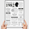 VP-DSGN Geburtstag - 1982 - Bild Plakat Zeitungsartikel Fakten zum Jahrgang - Deko Geschenkideen zum Geburtstag, Mann Frau - damals in - Poster