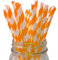 Berto Paper Straws 25pcs, Biodegradable Recyclable Drinking Straws for Wedding | Birthday Party Straws for Cocktail, Holiday, Coffee, Soda, Baby Shower Suppliers. (White with Orange Stripes)