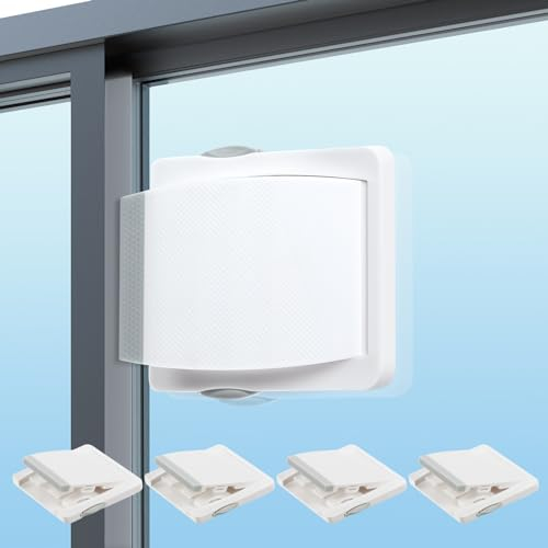 Vicloon Seguridad para Ventanas para Niños,4pcs Ajustable Bloqueo de Ventanas,Ajustable Ventana Gap Tamaño Bloqueos de Seguridad,Limitador de Ventana de Seguridad para Niños Pequeños y Mascotas