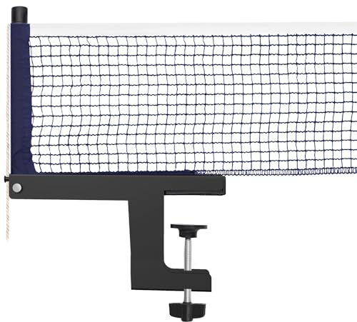 Ping Pong Net Table Tennis Post Set Ping Pong Net with Clamp Professional Training Practice Portable Grip Holder Clip Accessories Fit for Wide 2.8 inch table Suitable for Indoor & Outdoor Metal