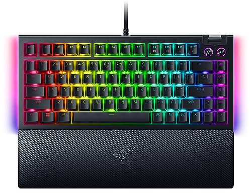 Razer - BlackWidow V4 75% Mechanical Gaming Keyboard: Hot-swappable Design - Compact and Durable - Orange Tactile Switches - Chroma RGB - Media Keys and MF Roller