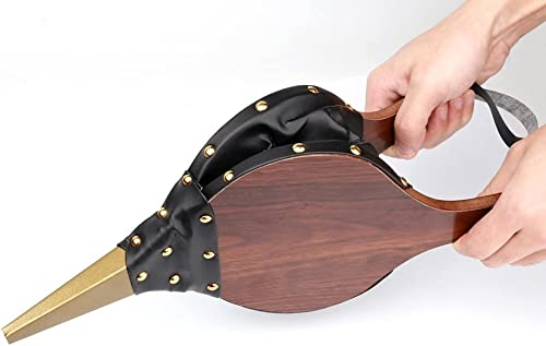 Roysmart Soufflet Cheminée en Bois, Grand Souffleur à Bois avec Sangle de Suspension pour Cuisinière en Plein Air, 40 x 18 x 3 cm