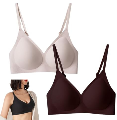 2PCSJoineby Bra, Joineby Seamless Bra, Soft support push-up bra without wires，Seamless Push up Bra for Women (F,L)