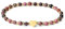 MetJakt Handgemachter Naturstein Perlenarmband 4MM Mini Stretch Armband Energiearmbänder 18k vergoldet Herz Armbänder für Damen Damenschmuck Echtes (Schwarze Spitzen-Rhodonit)