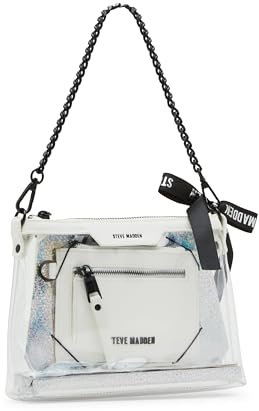Steve Madden Dominic Clear Pouch with Card Case Gift Set, Weiss/opulenter Garten, Einheitsgröße