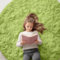 OLANLY Grass Green Round Rugs for Bedroom - Machine Washable, 5x5 Feet Circle Area Rugs for Living Room, Soft Fluffy Shaggy Carpet for Teen Girls and Boys, Dorms, Nursery Rooms, Home Decor Aesthetic