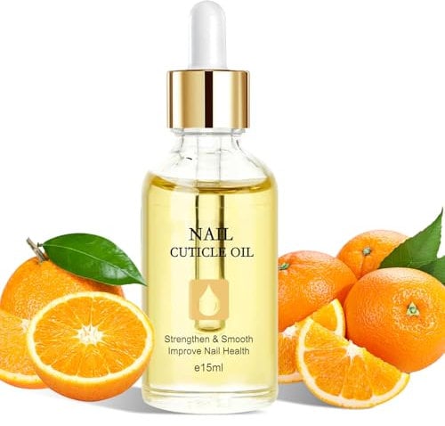 Nail Cuticle Oil,15ml Organic Vitamin E & B, Jojoba Oil for Nails, Moisturizing & Repairing Dry Rough Cuticles, Nail Care with Dropper Design, Orange-Scented Formula