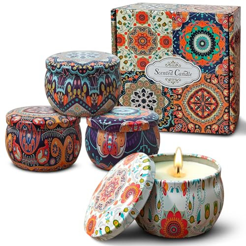 4 Stück Kerzen Geschenke für Frauen, Schlafkerzen, Geschenke für Mutter,Duftkerzen set,Gesamtbrenndauer: 120 Stunden