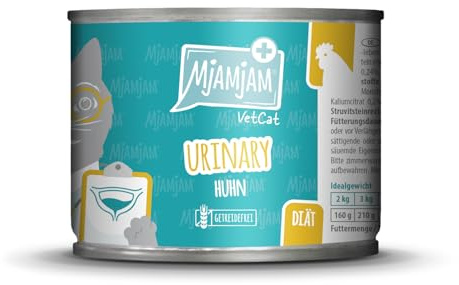MjAMjAM VetCat - Premium Nassfutter für Katzen - Diät – Urinary - Huhn, 1er Pack (1 x 200g), getreidefrei