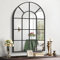 KOCUUY Bogen Wandspiegel 96 x 66 cm, Schwarz Gewölbt Dekorativer Fensterspiegel mit Metallrahmen, Groß Hängender Wand Spiegel für Wohnzimmer, Schlafzimmer, Flur