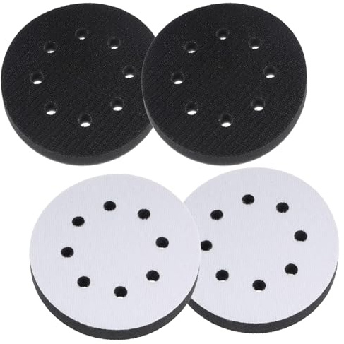 4Pièces 125mm Tampon de Ponçage Souple,Tampon d'interface en Éponge Souple,Tampons de Ponçage,Tampon d'interface en éponge pour Ponceuse à 8 Trous,Résistant à l'usure, au Bruit et aux Chocs