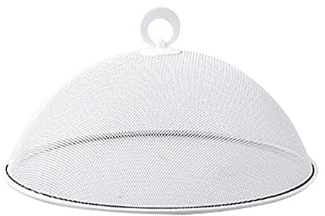 Ailovone Eisen Fliegenhaube Lebensmittel Abdeckhaube Kuchenhaube Mesh Kuchen Abdeckung Fruchtfliegen Küche Fliegenschutz Für Draußen Camping Partys Picknicks (Weiß-1PCS)