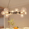 ZMH Hängelampe Wohnzimmer Pendelleuchte Treppenhaus - G9 Hängeleuchte Glas 14 Flammig Esszimmerlampe Transparent Pendellampe Modern Kronleuchter Glaskugel Kugel für Esszimmer Flur (Ohne Leuchtmittel)